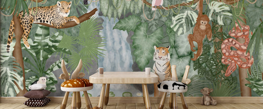 jungle wallpaper - Wildlife Wall mural Designs | Decorsafari