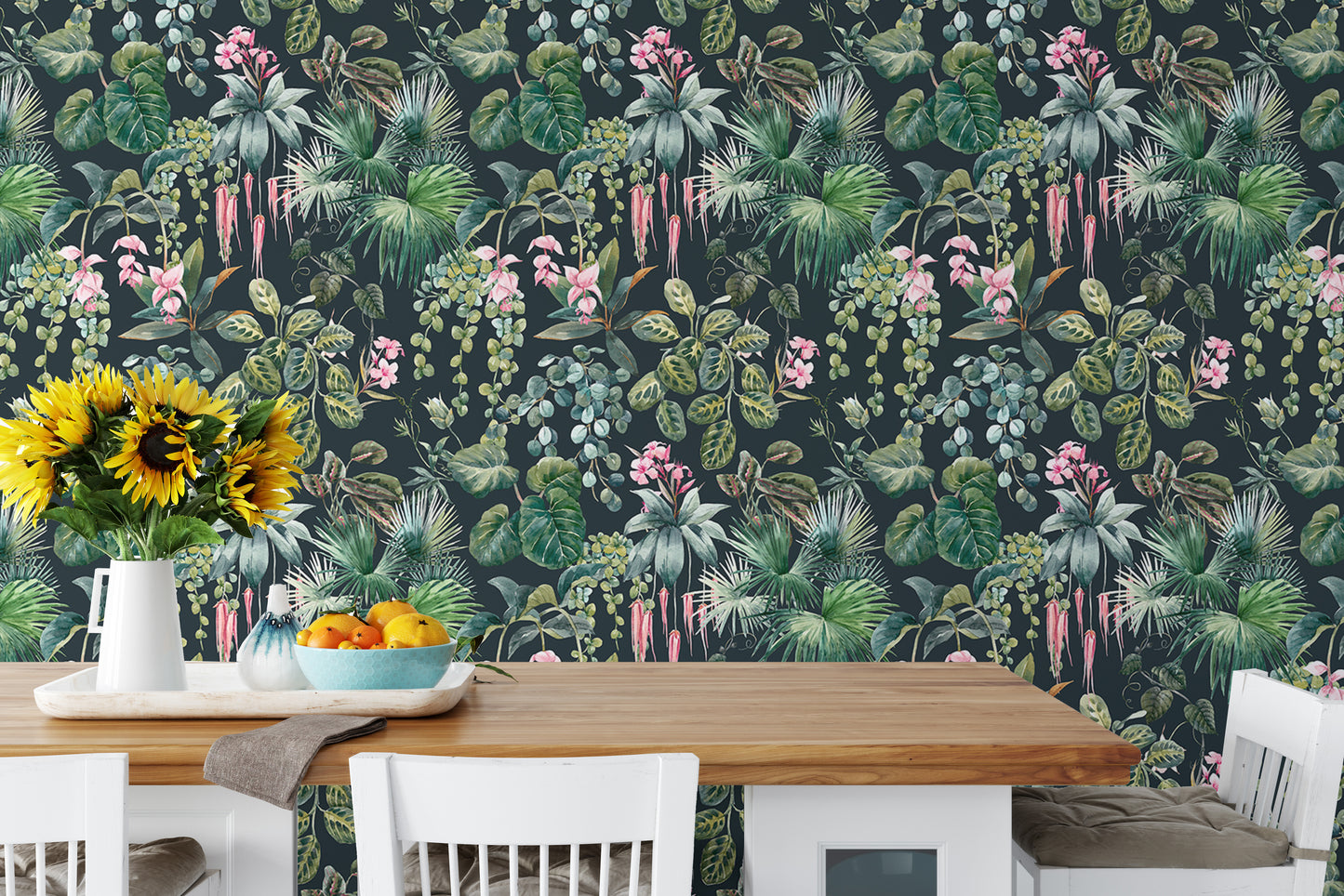 Tropical Pattern Jungle Flower Wallpaper