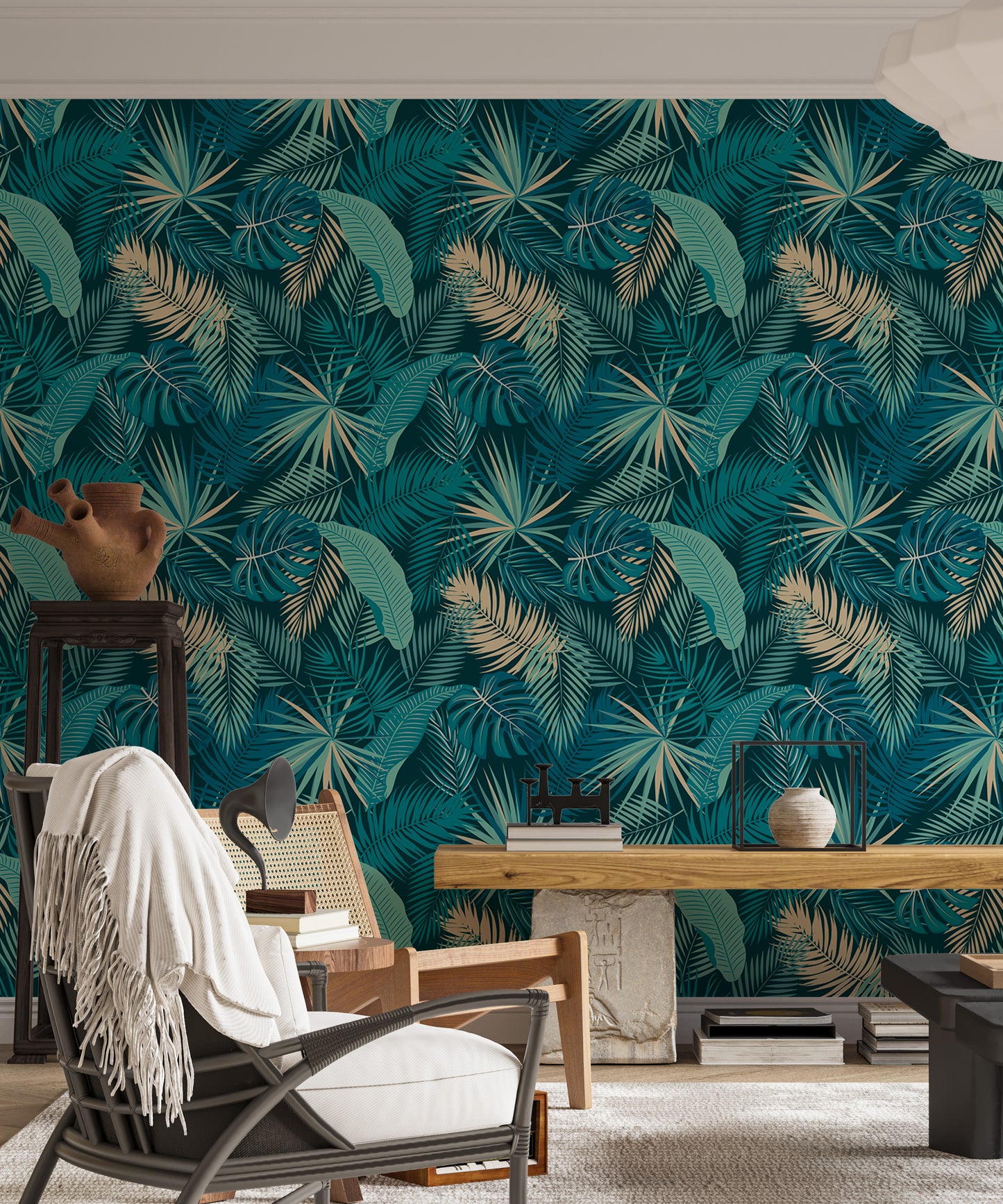 Jungle Palm Leaves Tropical Wallpaper For Walls