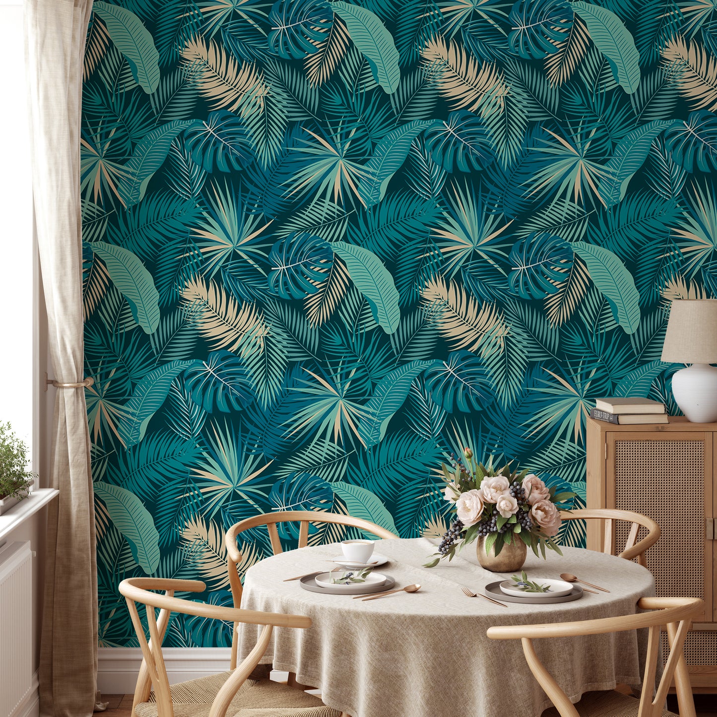 Jungle Palm Leaves Tropical Wallpaper For Walls