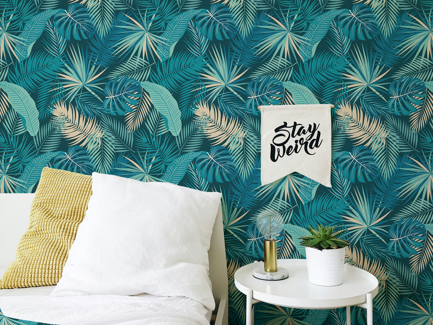 Jungle Palm Leaves Tropical Wallpaper For Walls