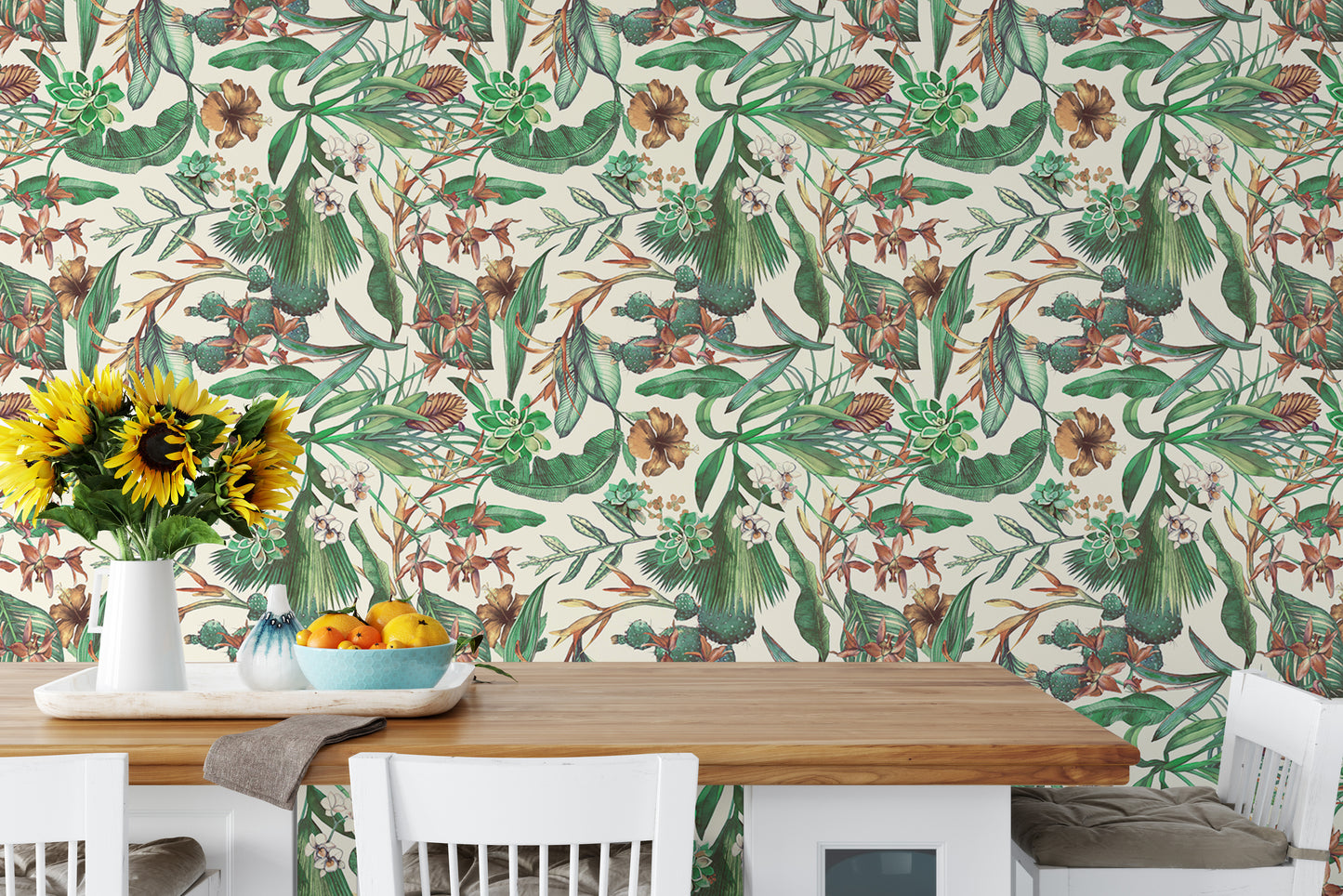 Seamless Pattern Flower Tropical Wallpaper