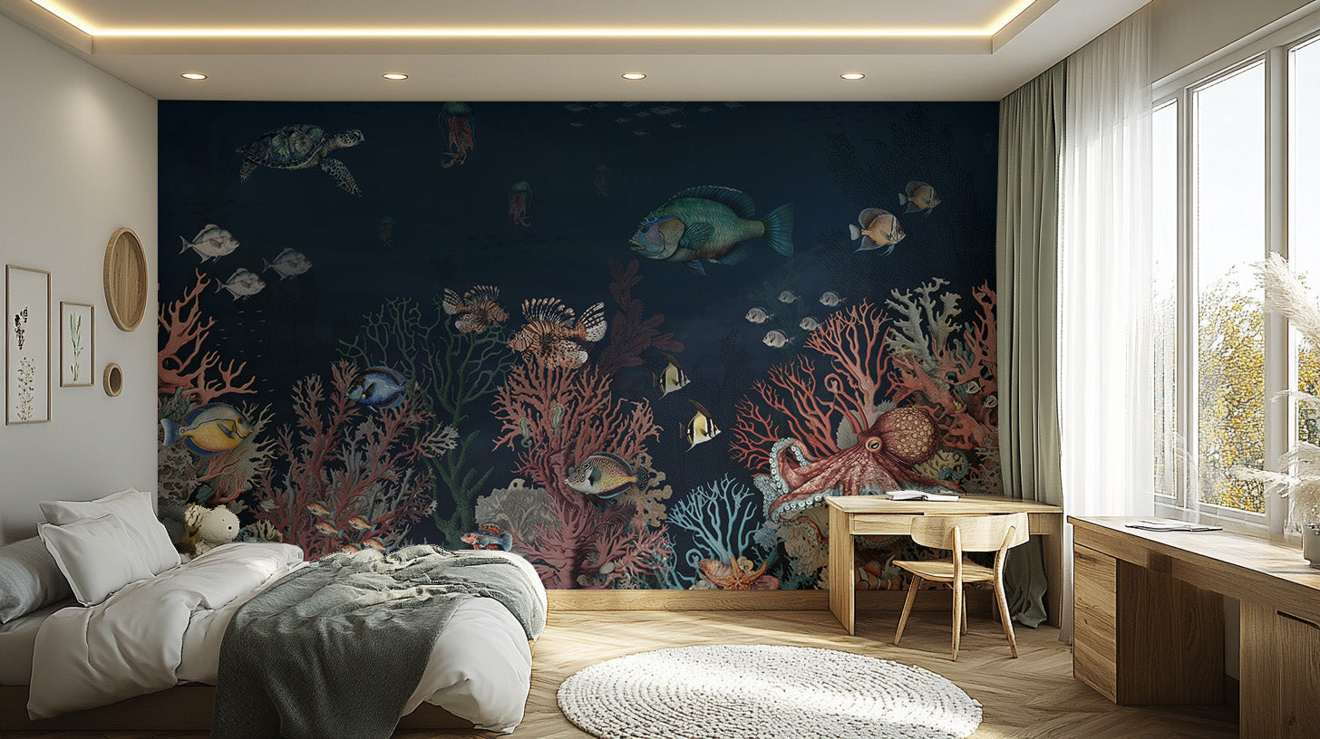 Underwater-inspired ocean wonders wallpaper for unique decor