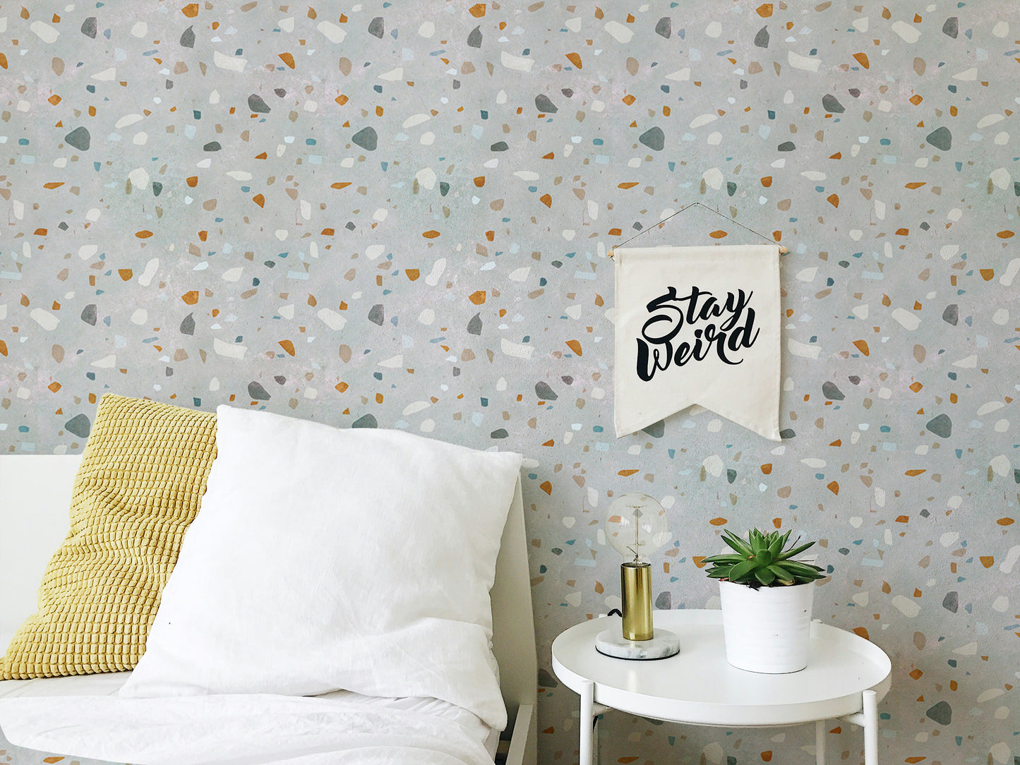 Mid Century Modern Natural Classic Terrazzo Wallpaper