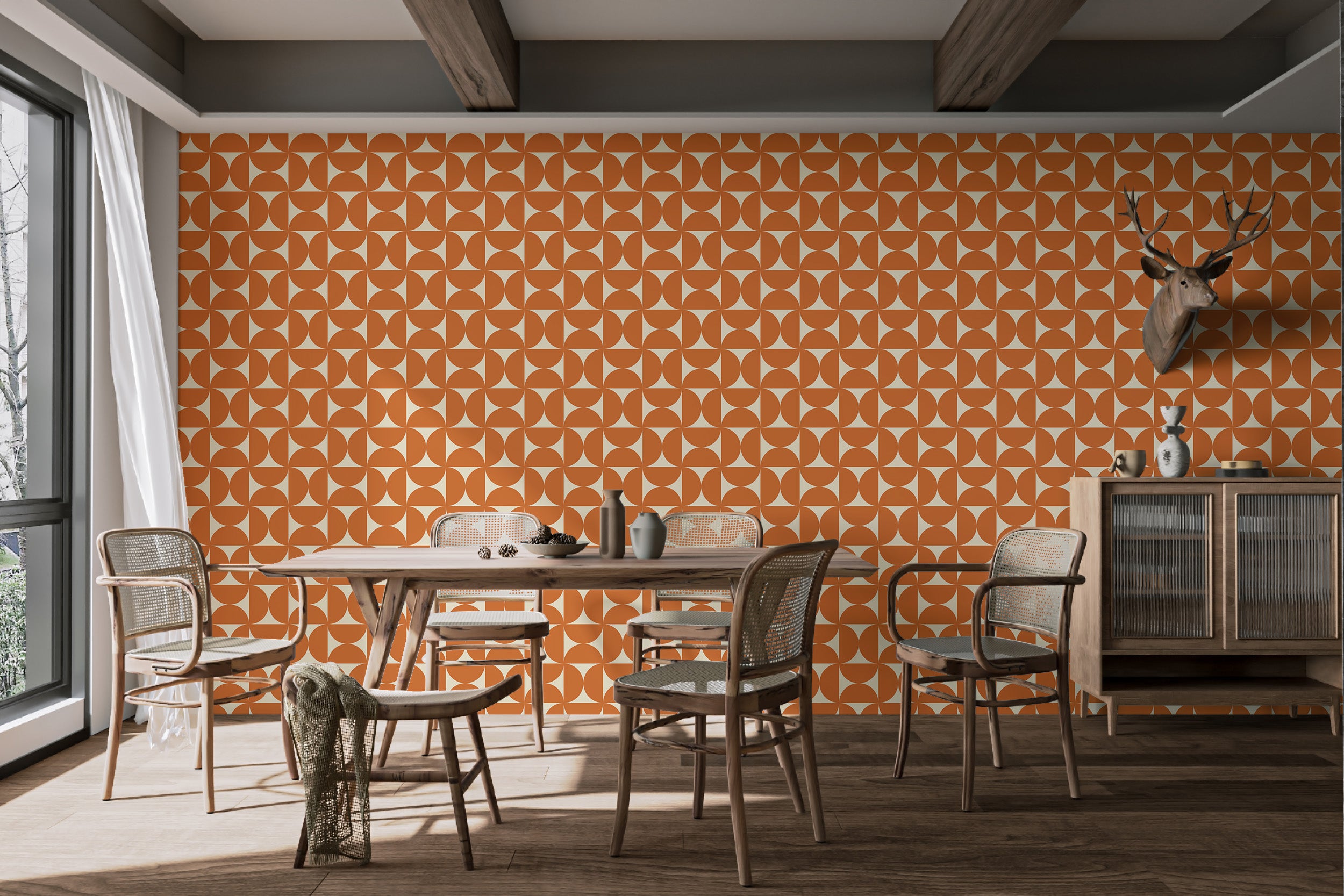 Retro geometric wallpaper for walls
