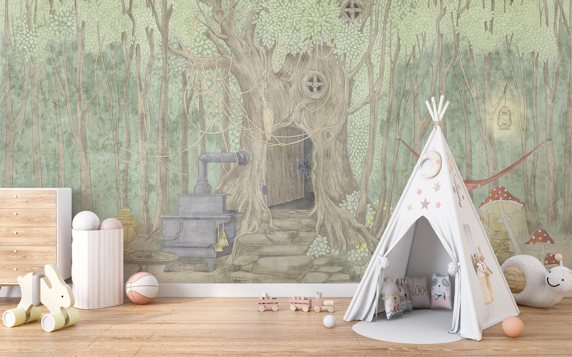 Brighten up with a Fairyland Pond Wallpaper Mural