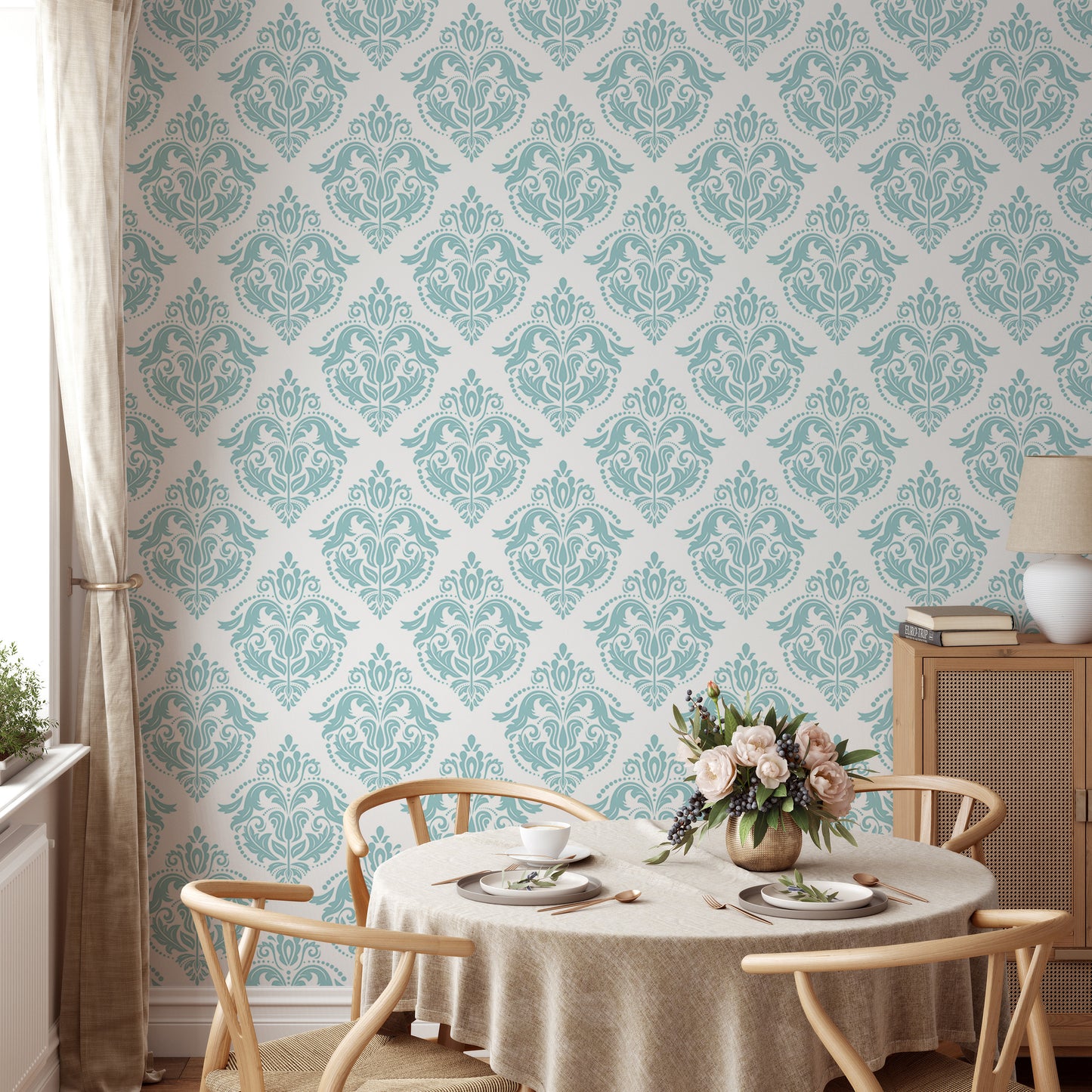 Orient Classic Blue and White Color Wallpaper