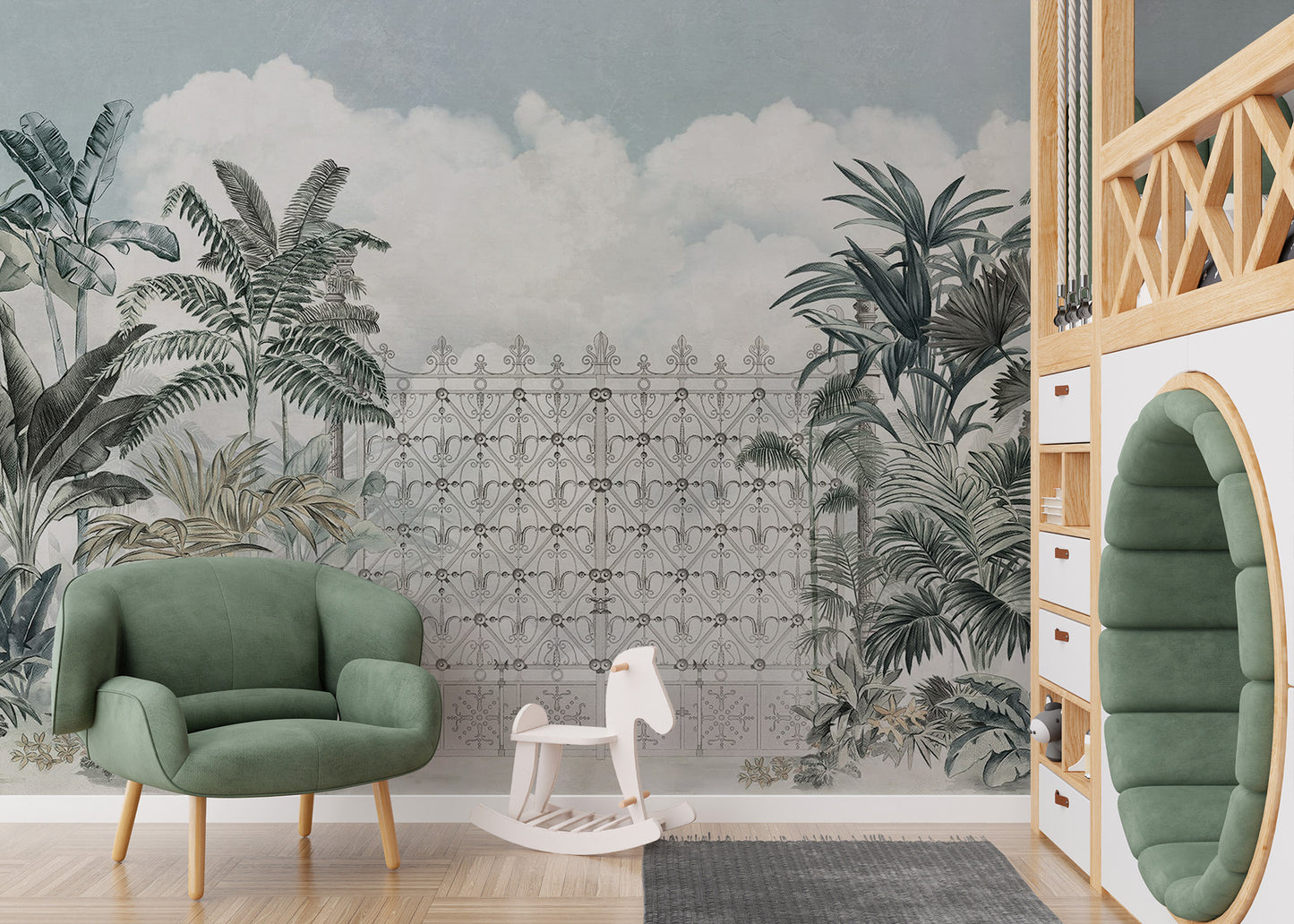 Tropical Forest Gate Mural