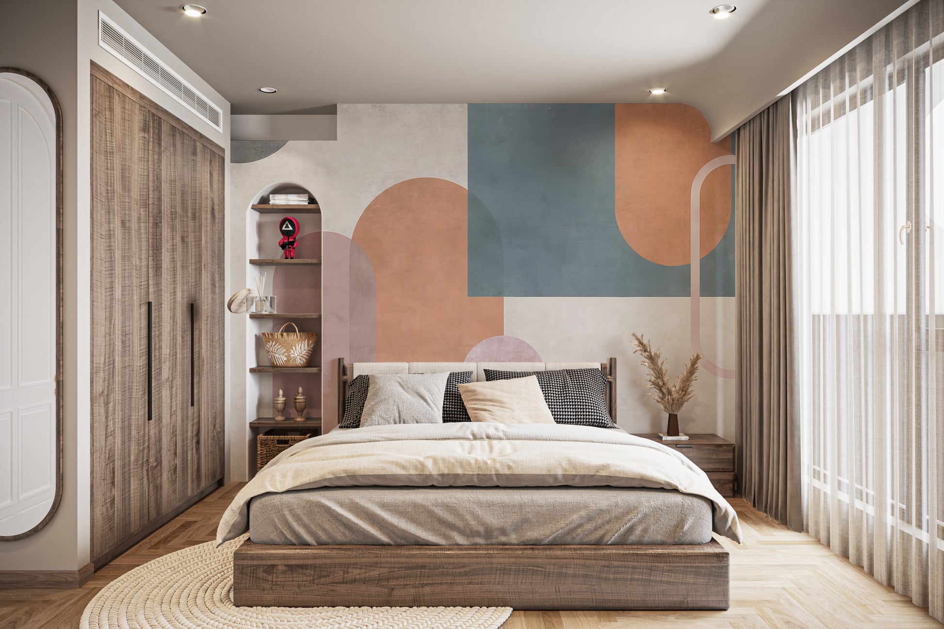 Geometric shape wallpaper for trendy and vibrant rooms