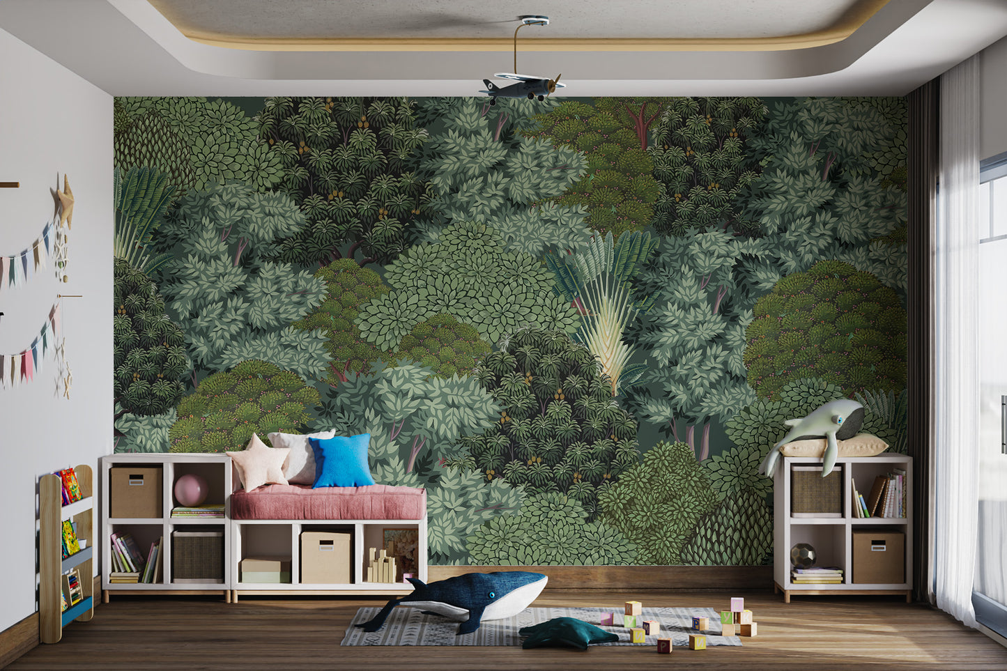 Exotic Tropical Jungle Canopy Mural