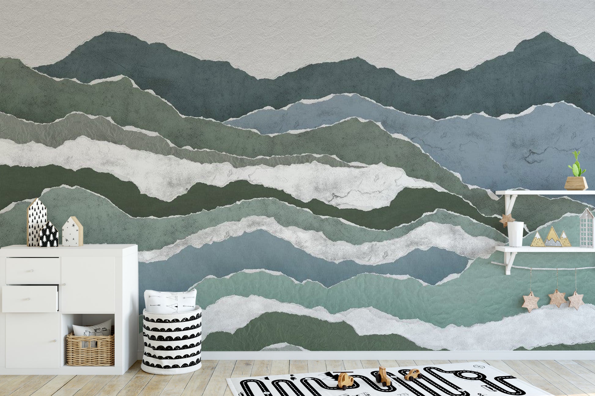 Beautiful royal peaks mural for nature-inspired interiors
