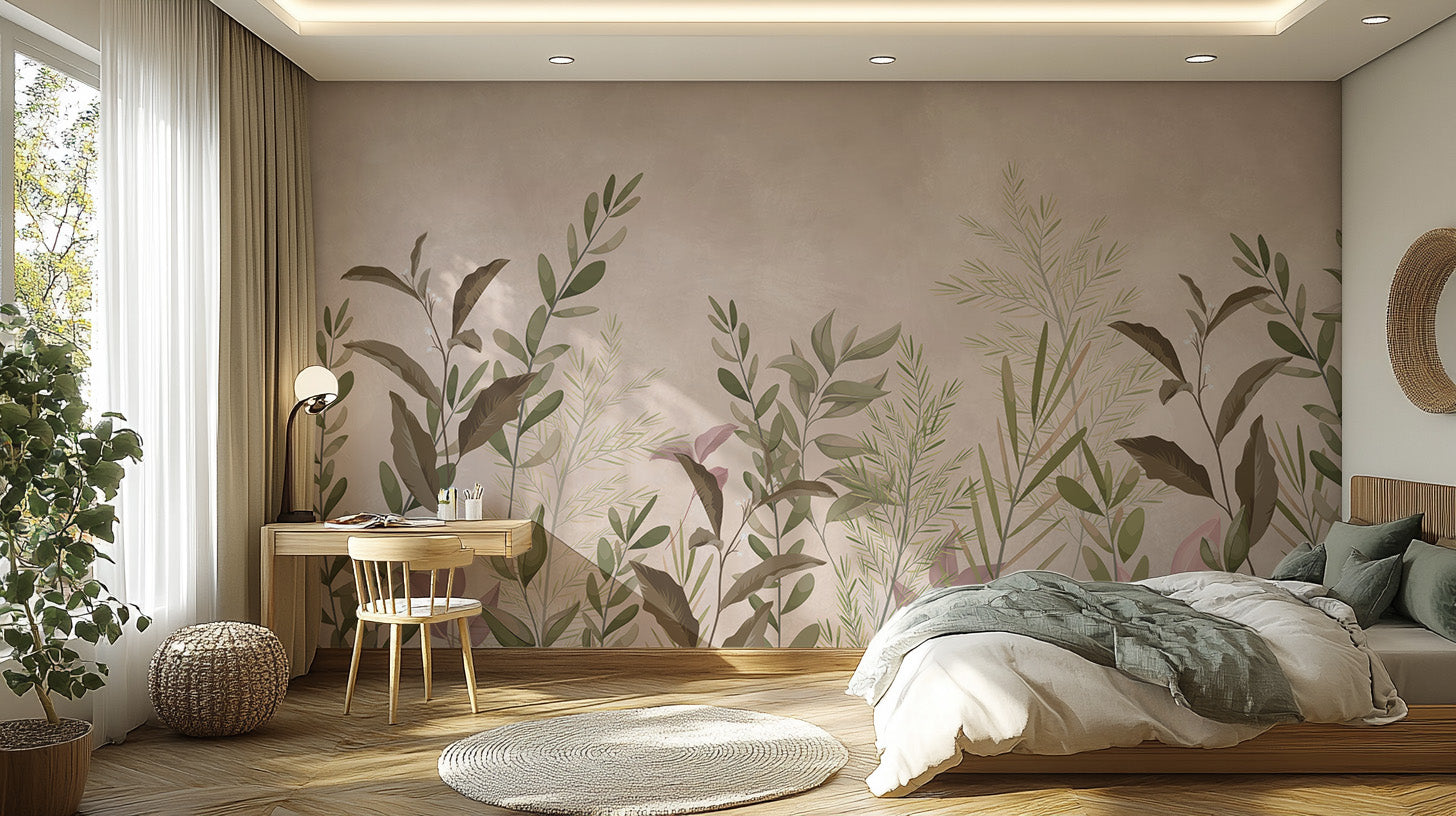 Pristine botanic peel-off wallpaper for tranquil walls