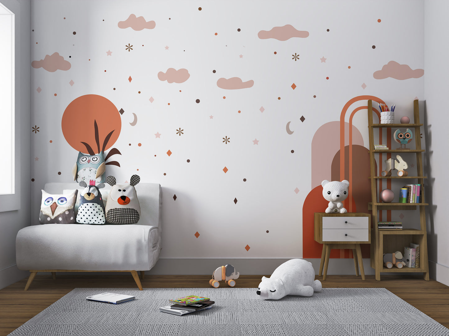 Tranquil skyscape design perfect for kids' walls