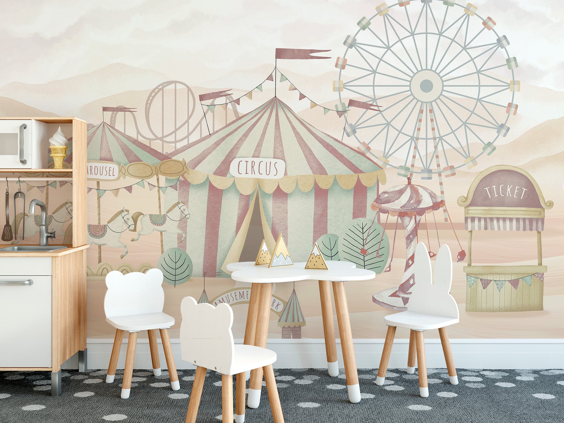 Circus Adventure Wallpaper Mural full of colorful fun