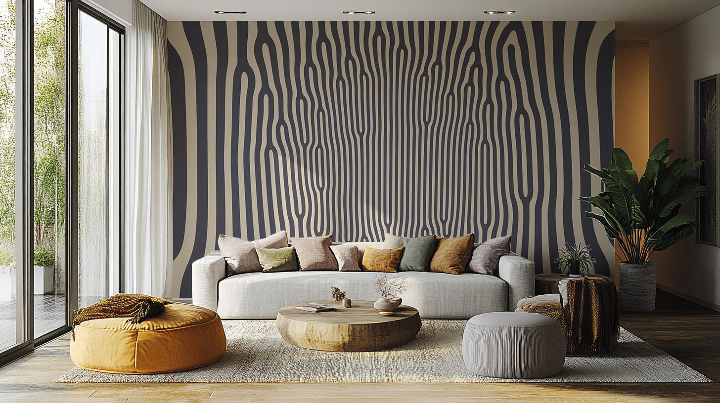 Hypnotic pattern wallpaper mural for modern, artistic decor