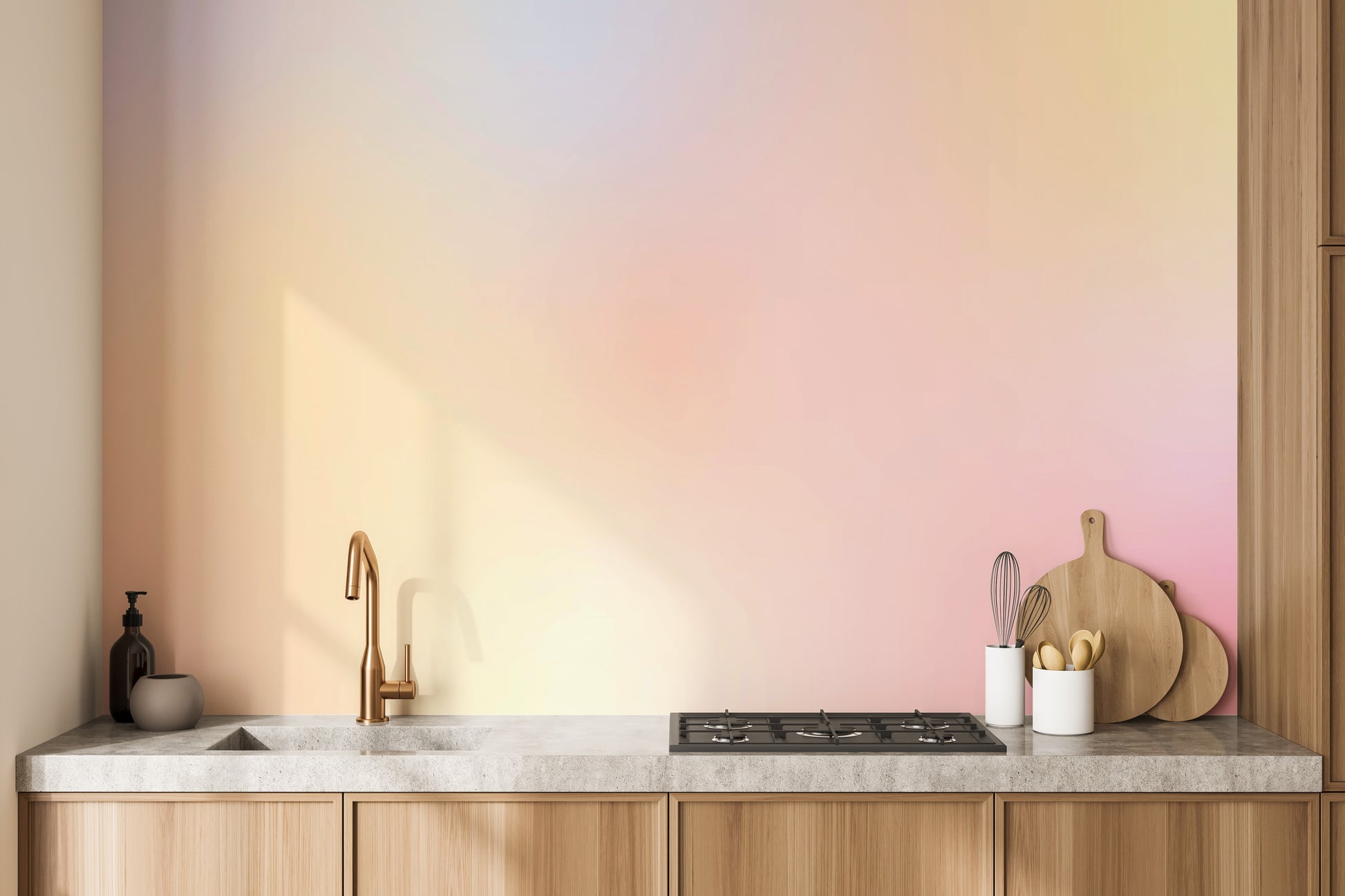 Dreamy soft ombre mural for a soothing wall design
