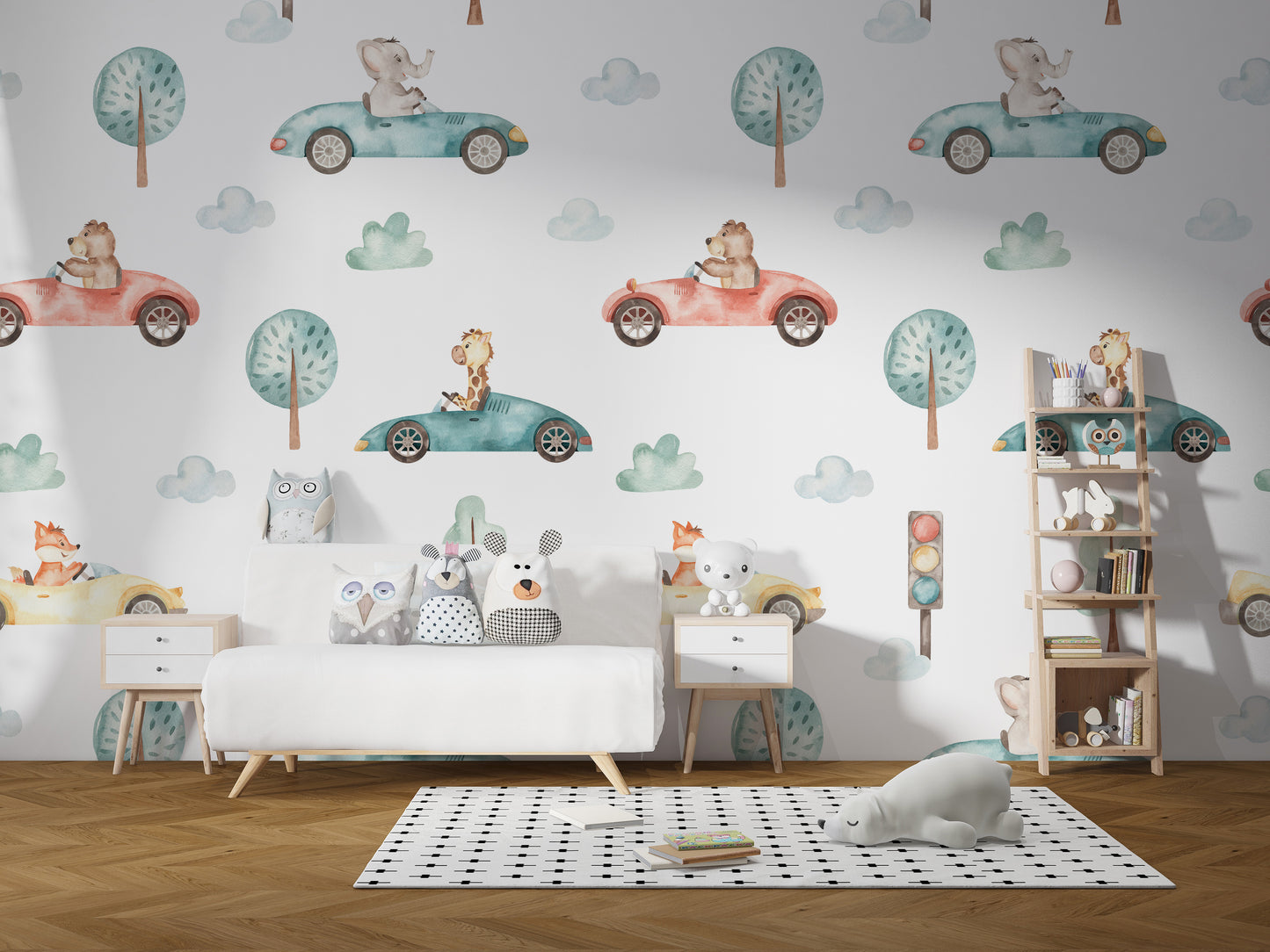 Woodland Creatures Race Scene Wallpaper