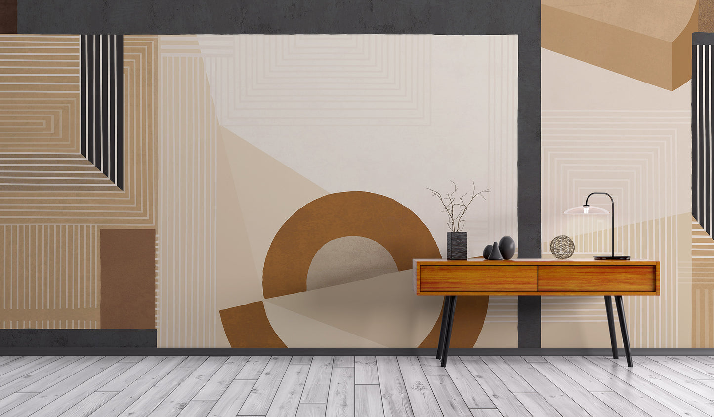 Sophisticated beige geometric shapes for interior walls.
