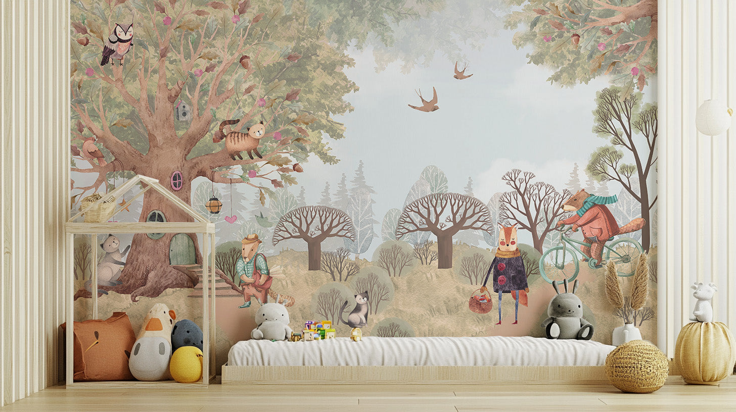 Storybook Animals Wallpaper Mural