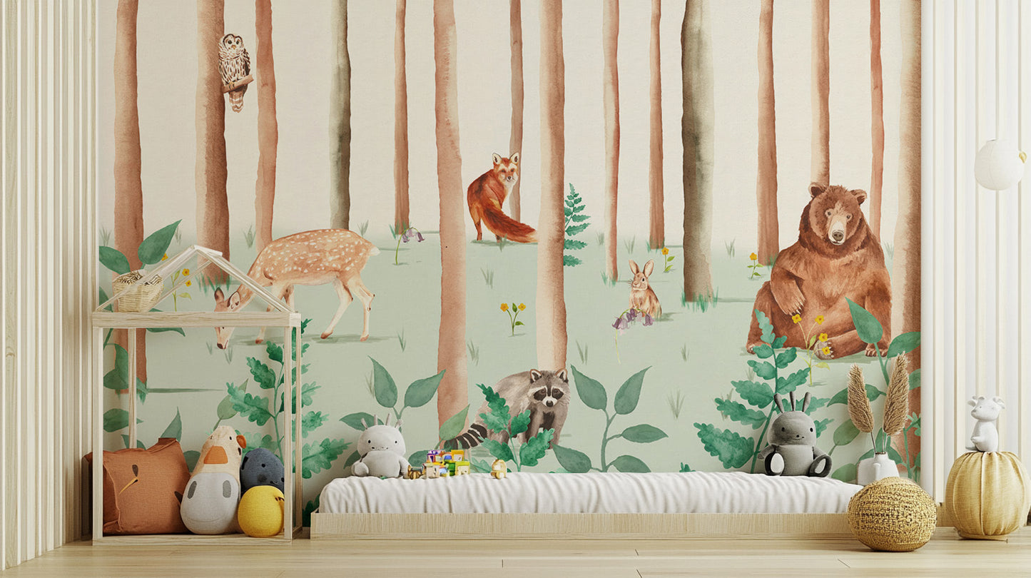 Forest Friends Wallpaper Mural