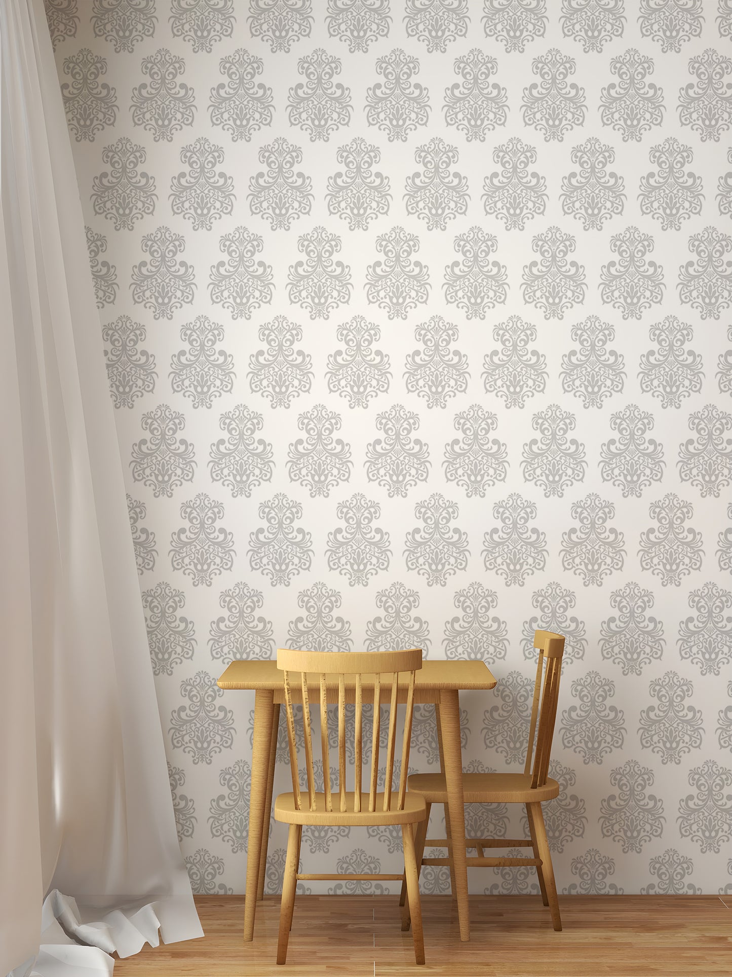 Damask Textured Repeat Pattern Removable Wallpaper