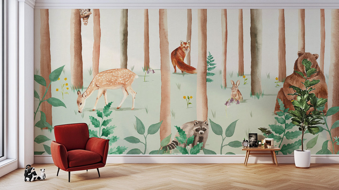 Forest Friends Wallpaper Mural