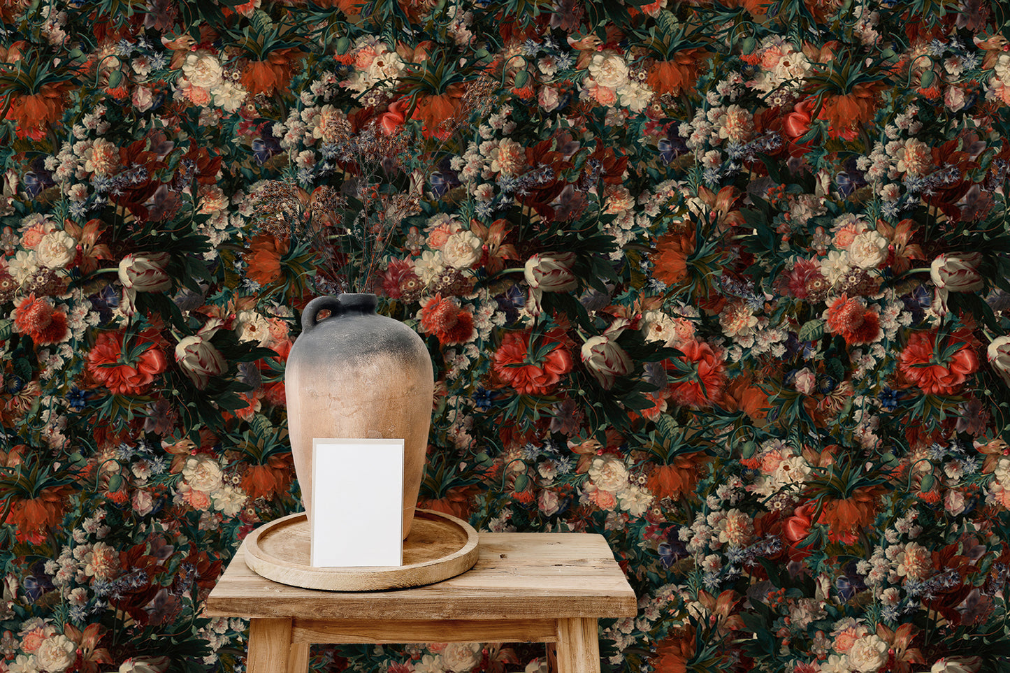 Vintage Classic Style Various Flowers Wallpaper For Walls