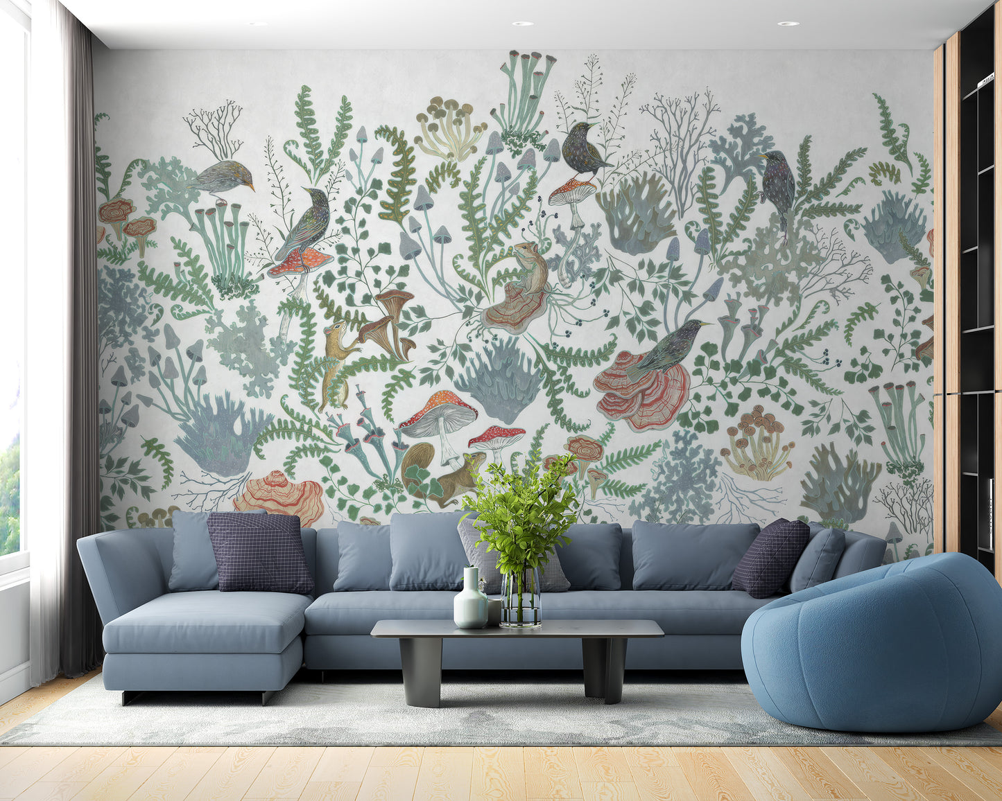 Serene Birds Nature Wall Mural