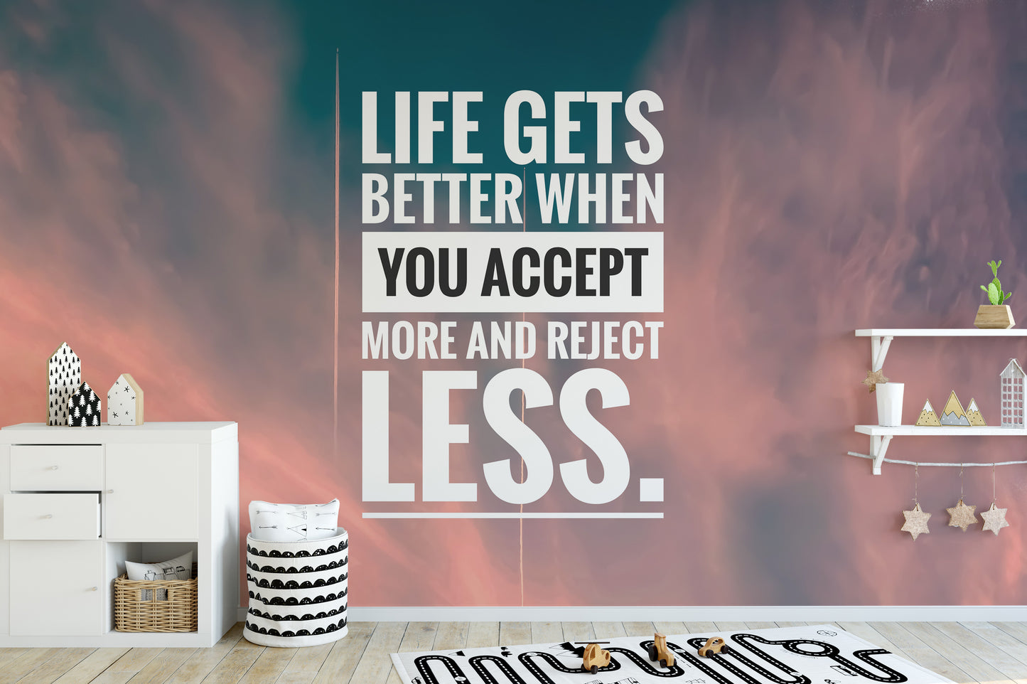 Motivational quotes mural for inspiring rooms
