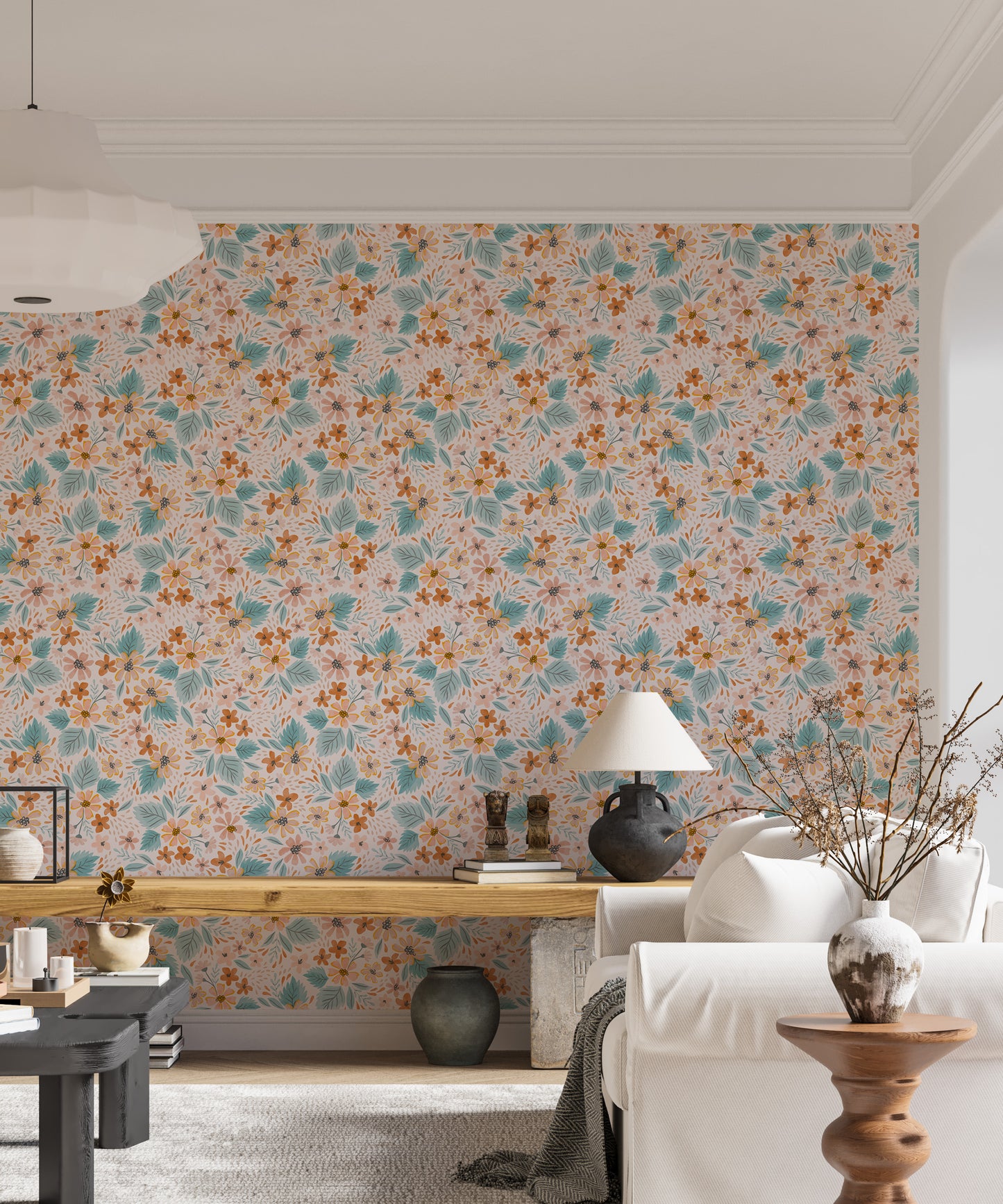 Watercolor Small Pattern Floral Pastel Colors Wallpaper