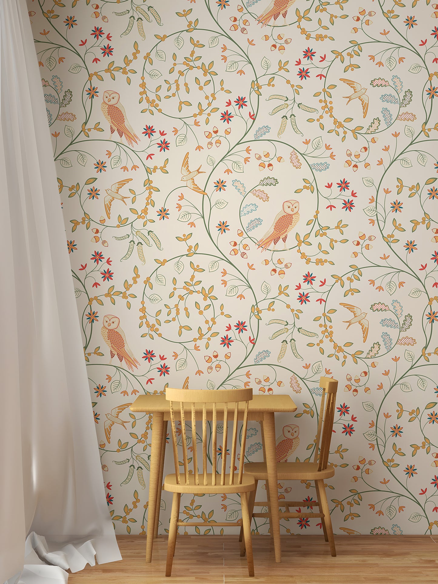 Newill Peppermint Russet Flower Wallpaper For Walls