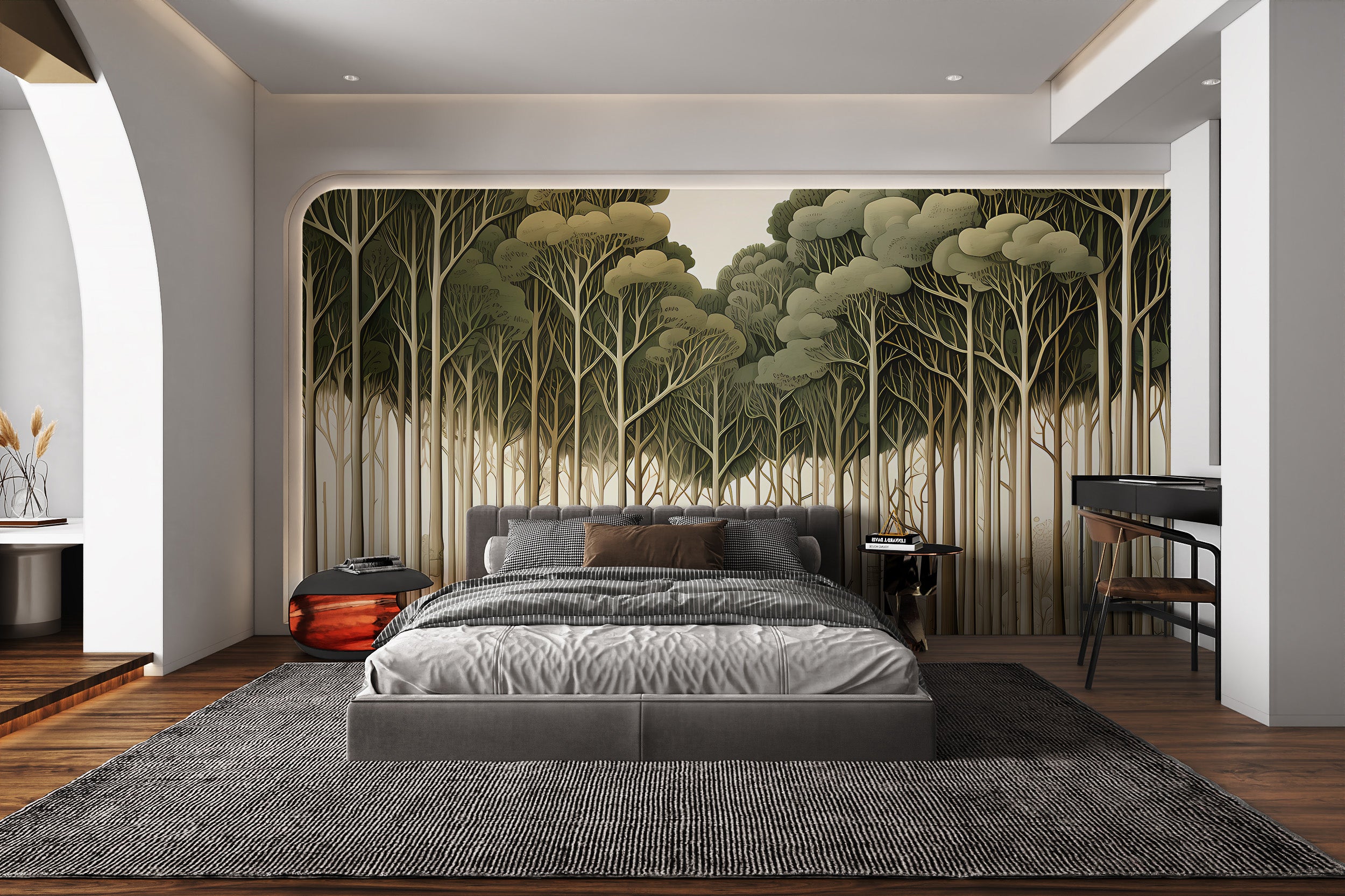 Magical woodland mural with fairytale feel
