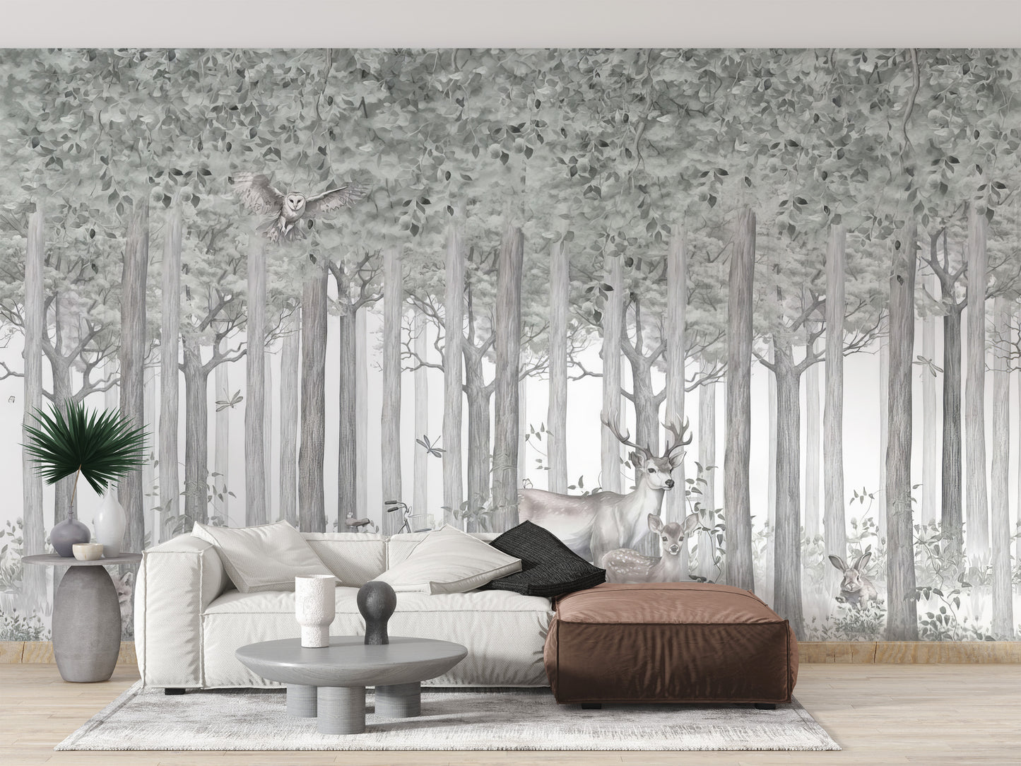 Woodland Deer Scene Wall Mural to add outdoor charm