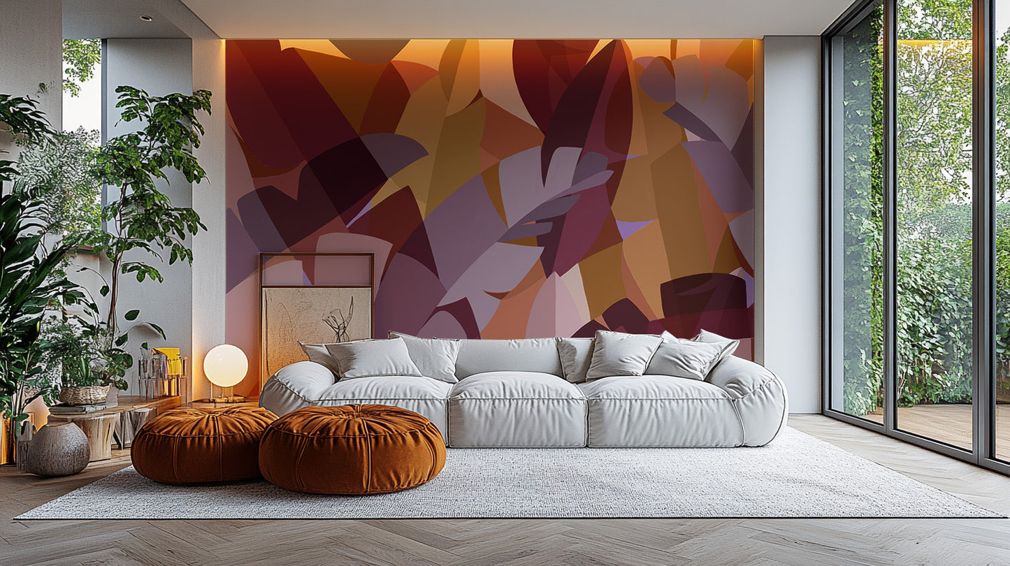 Elegant colorful leaves wallpaper for unique wall accents