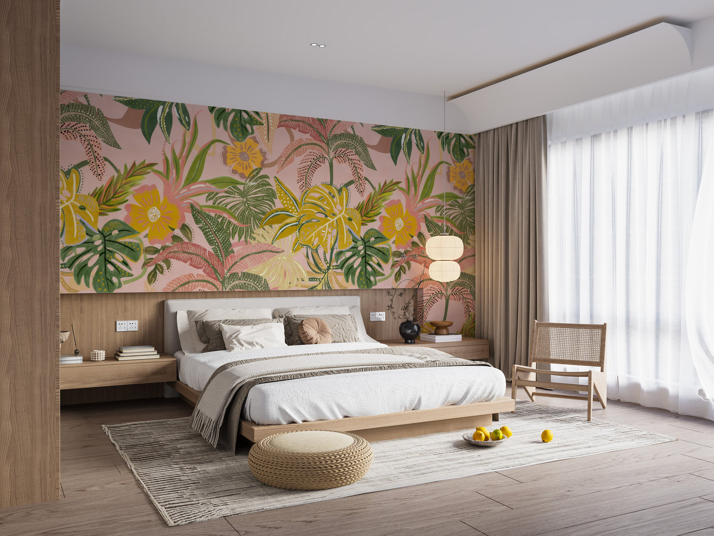 Exotic tropical leaf wallpaper in vibrant, colorful patterns
