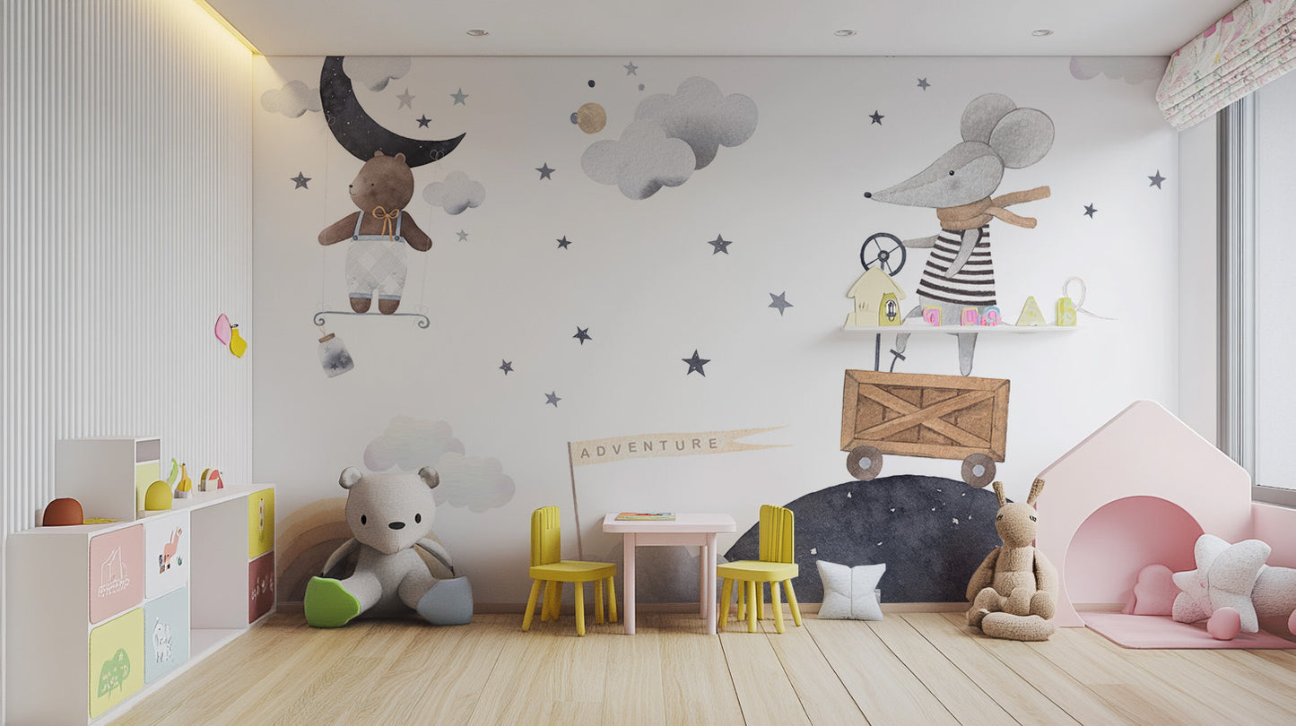 Adventure Night Kids wallpaper Mural