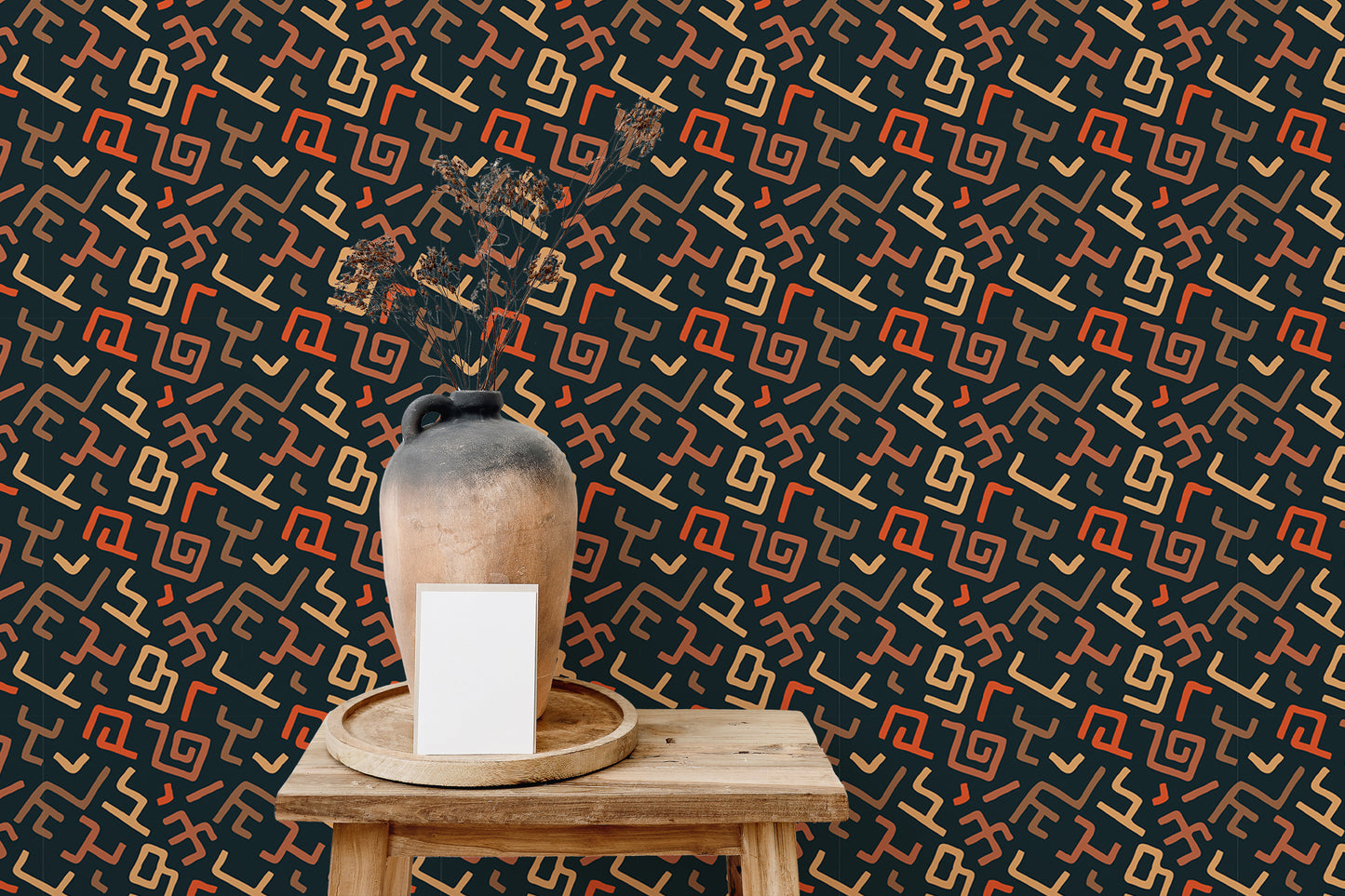 Africa Tribal Art Ethnic Seamless Pattern Geometric Wallpaper