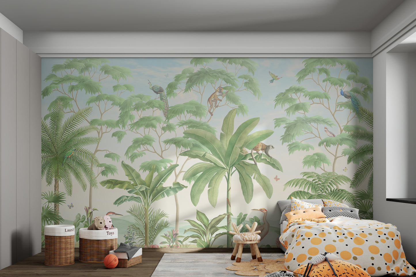 Tropical Jungle Wildlife Mural