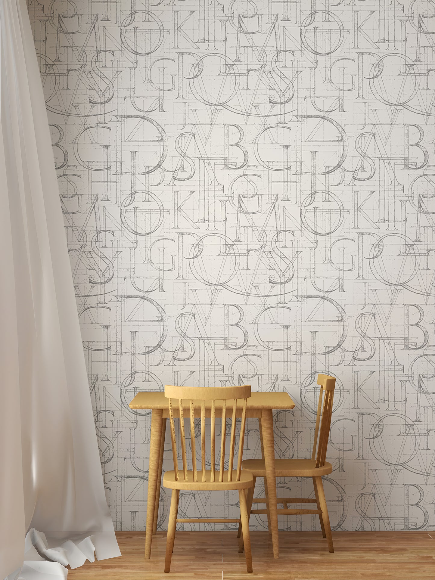 Modern Roman Classic Alphabet Method Geometric Wallpaper