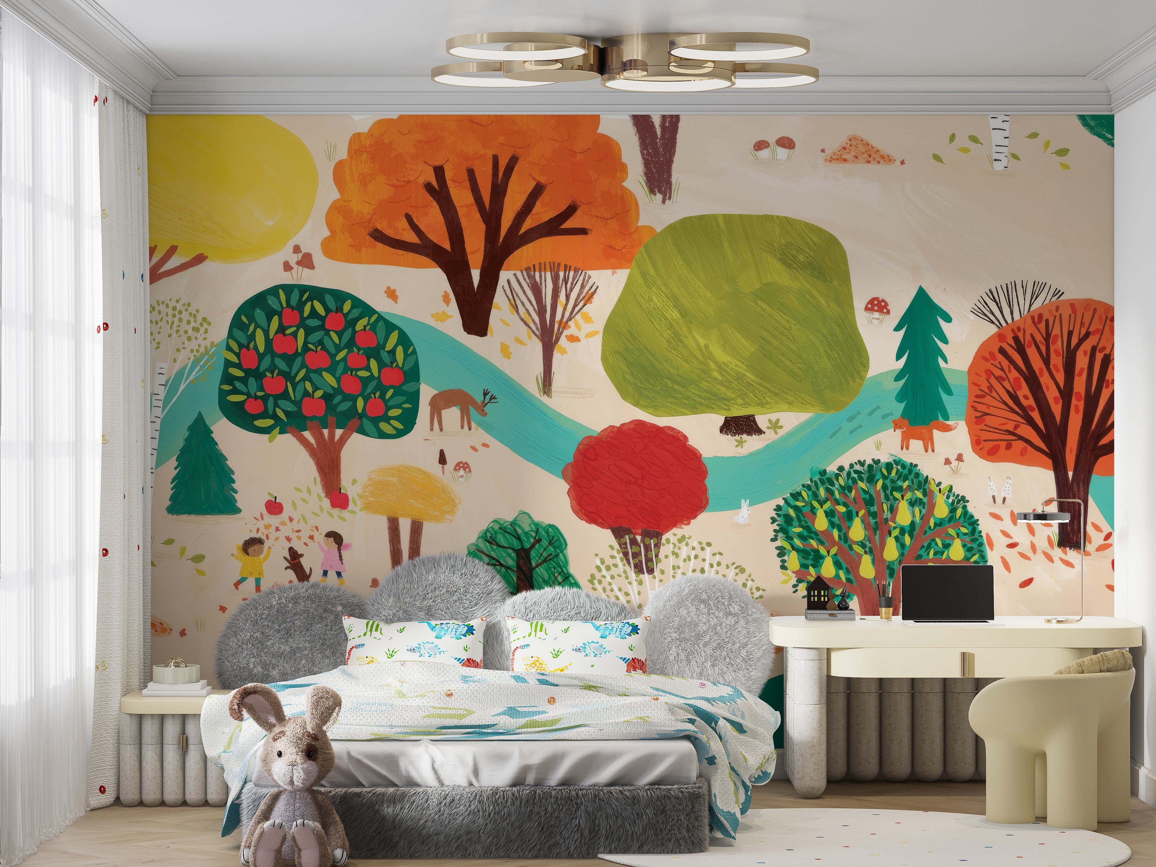 Colorful Tree Forest Wall Mural for a fresh look