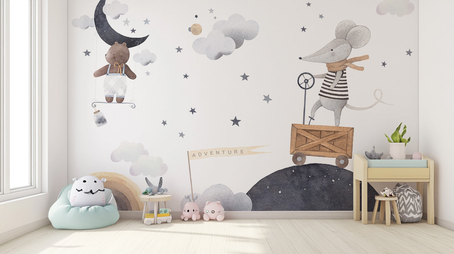 Adventure Night Kids wallpaper Mural