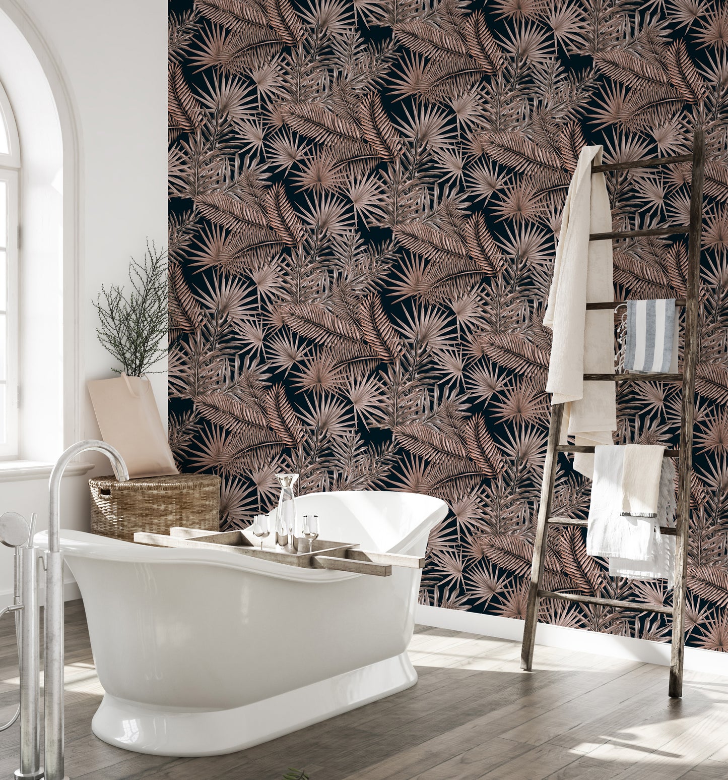 Boutique Jungle Glam Tropical Leaves Pattern Wallpaper