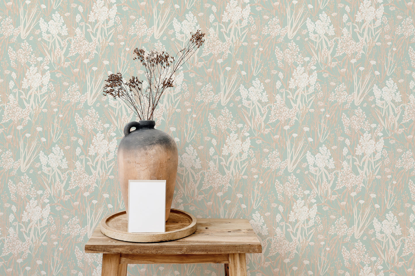 Green Shade Nostalgic Botanical Leaf Pattern Wallpaper