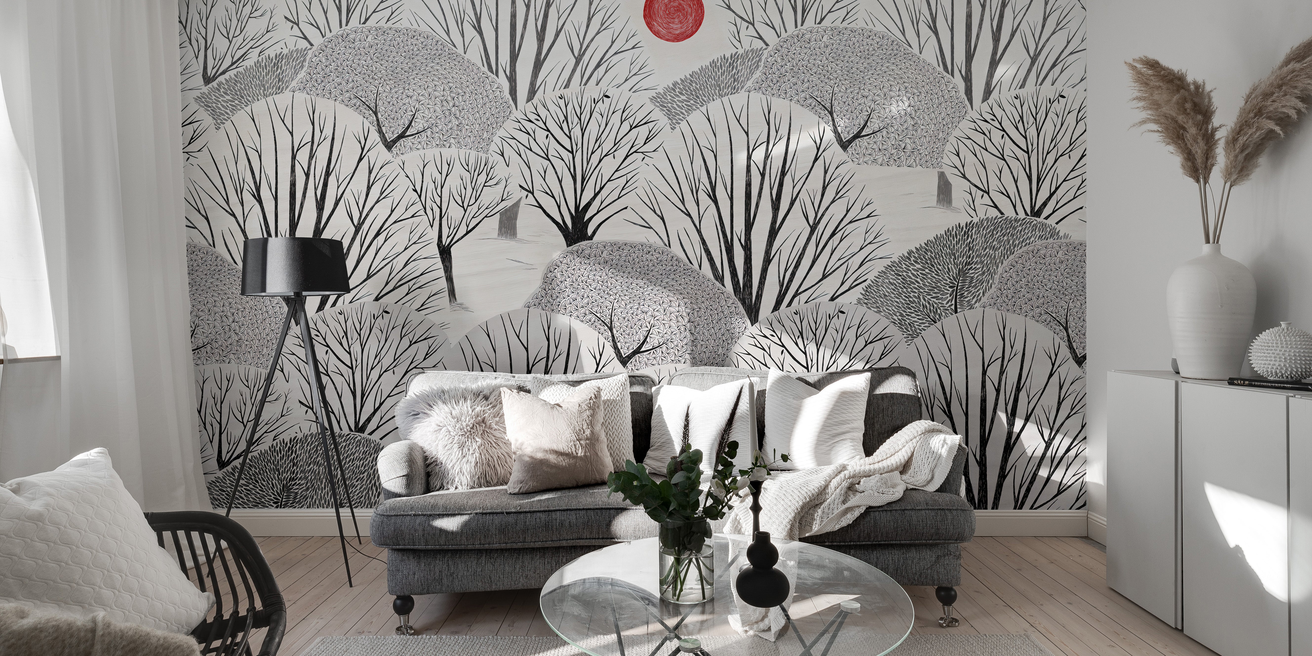 Monochrome Nature Wall Mural