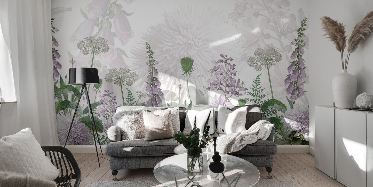 Sophisticated foxglove design for walls and décor.
