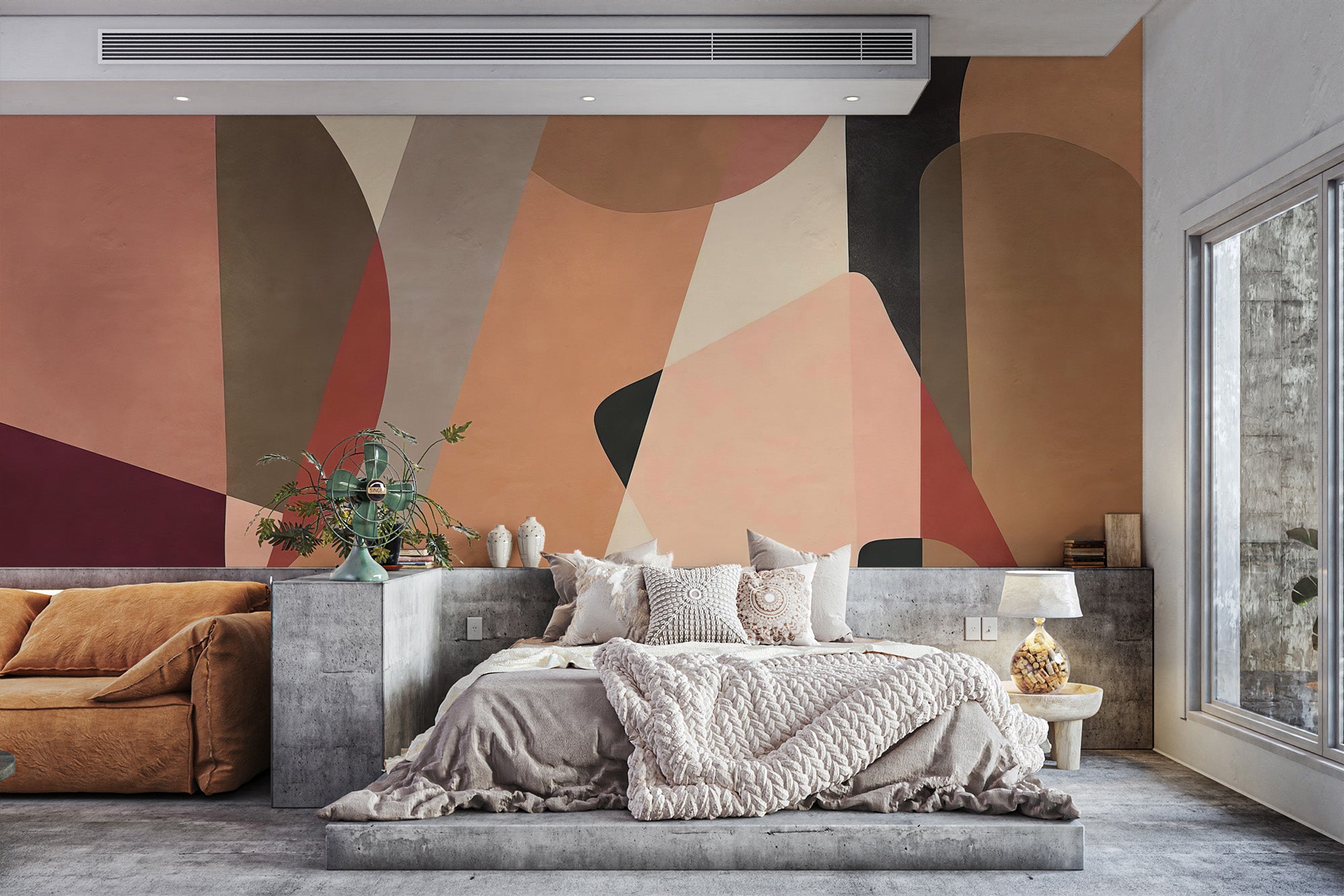 Contemporary wallpaper featuring artistic geometric designs
