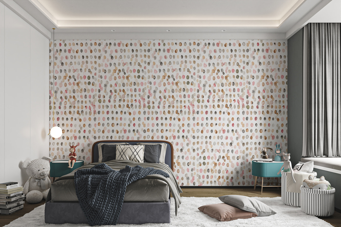 Watercolor Polka Dot Neutral Wallpaper