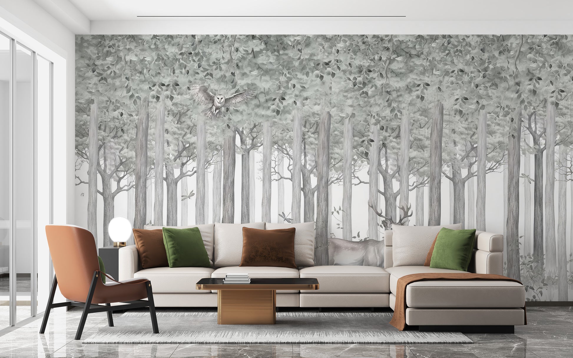 Woodland Deer Scene Wallpaper Mural for a fresh look