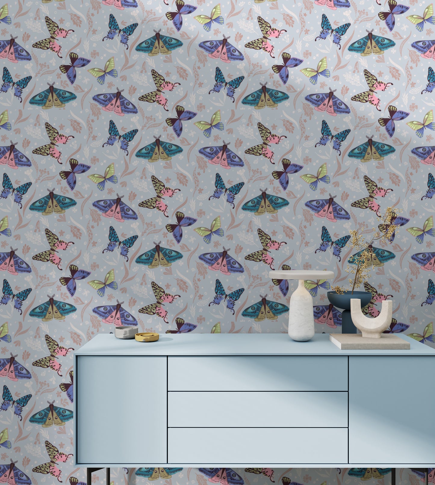 Colorful Butterfly Pattern Wallpaper Mural