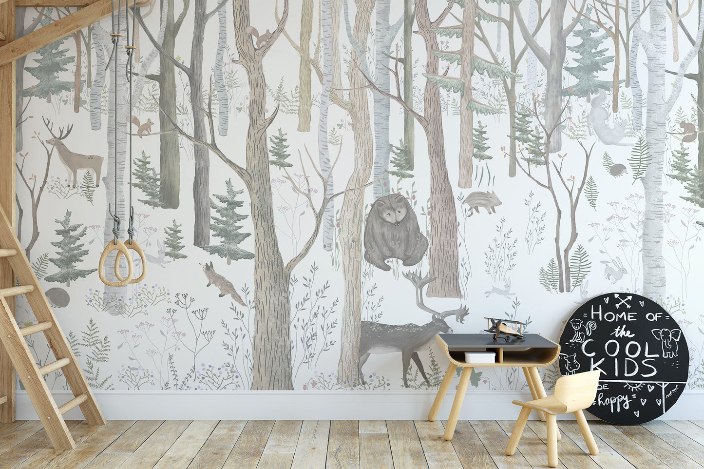 Add a touch of whimsy with Animals Nursery Mural